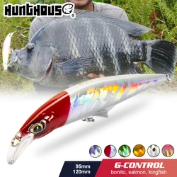 Hunthouse Heavy Minnow Artificial Bait Fishing Lure 95mm/28g 120mm /41g Sinking Hard Bait Wobbler For Pike Tackle Pesca