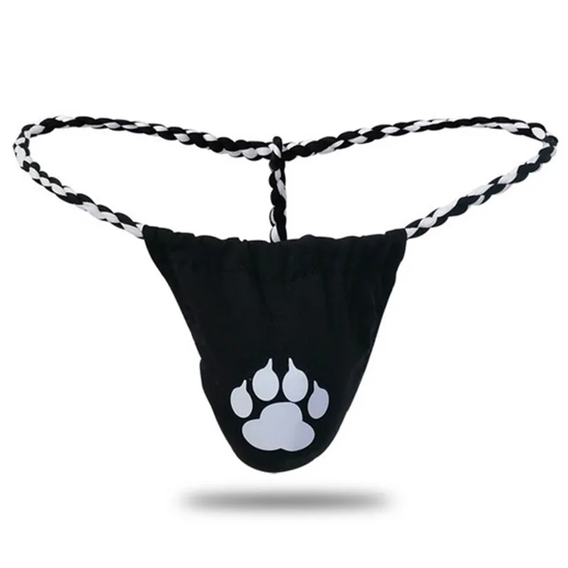 Ropa interior de pata de oso para hombre, suspensorio, tangas de oso Gay, Tanga con parte trasera en T, lencería, Bikini, bolsa de bulto, Hundoshi,