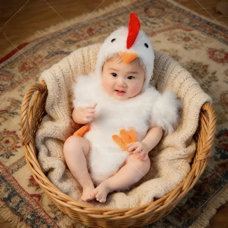 Disfraz De Pollito Bebé De Lana Con Capucha – Body Mono Para Recién Nacidos – Tallas 0-3 Años – Ideal Para Fotos, Carnaval Y Pascua