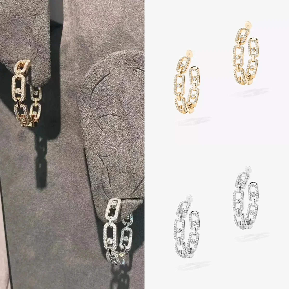 

2025 New Hot Selling S925 Pure Silver Ladies' Multi Section Earrings Luxury Jewelry Fashionable Retro Style Holiday Parties Gift