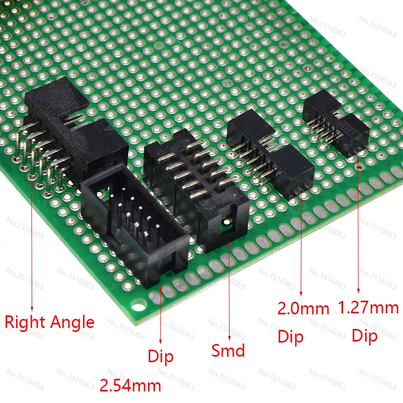 5/10Pcs DC3 1.27/2.0/2.54mm Dip/SMD/Right Angle 6/8/10/16/20/26/34/40/50Pin Male Socket Straight Idc Box Headers Cable Connector