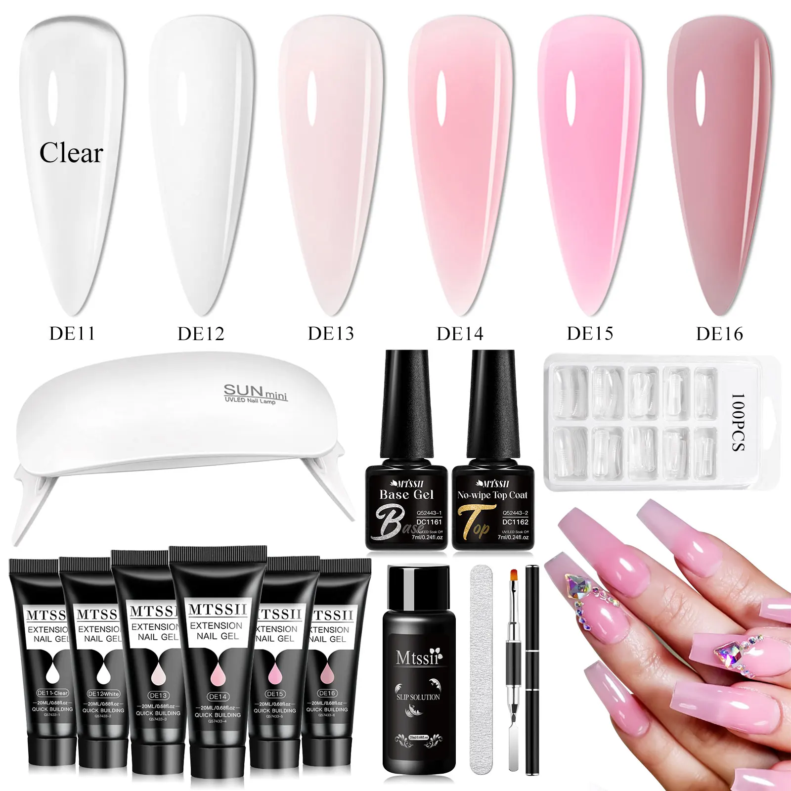 

13pcs 20m Extension Nail Gel Set Acrylic Quick Buliding Extension Gel Nail Polish Kit Manicure Soak Off UV Gel LED Nail Art DIY