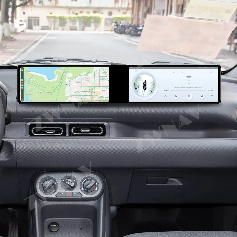 

Android 13 12.3" Hd Touch Dual-Screen For Wuling Hongguang EV 2025-2026 Car Gps Multimedia Player Interior Accessories Head Unit
