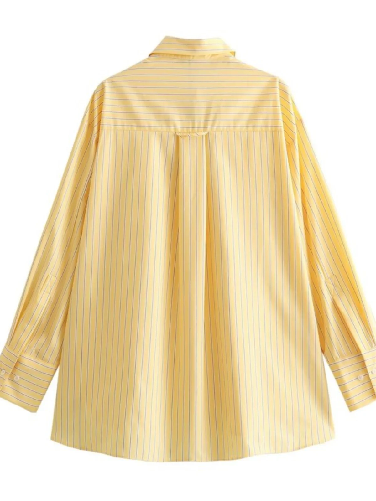 Spring 2024 Women's Versatile Loose Slimming Stripe Silk irt Long Sve Regular Length Comfortable Fit Faionable Casual