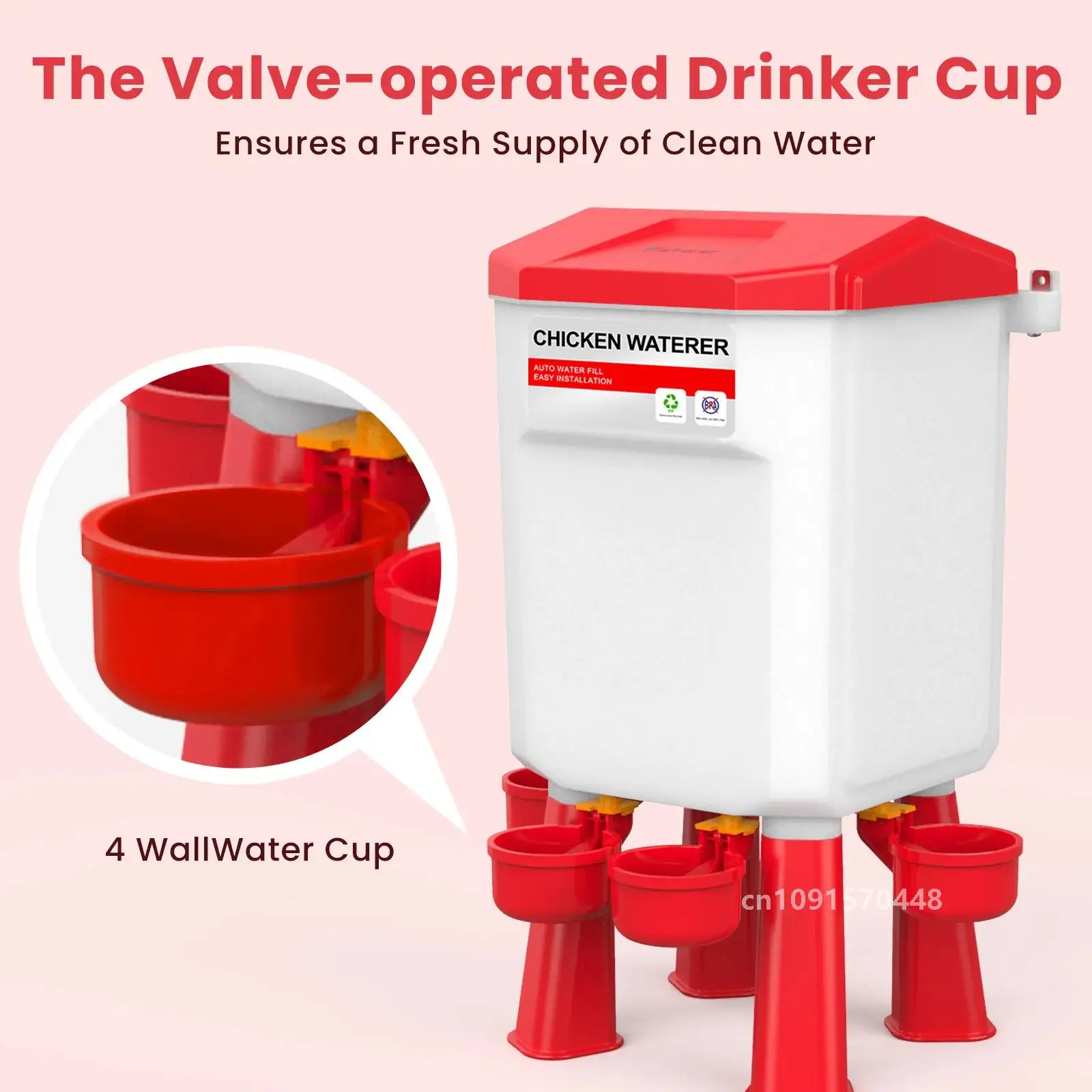 Chicken Duck Drinking Cup Automatic Drinker Chicken Feeder Plastic Poultry Farm Water Drinking Cups Easy Installation