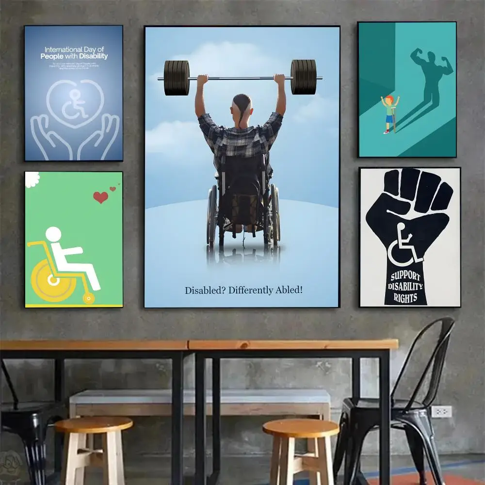 Event Holiday World Disabled Day Poster Painting Wall Art Mural for Living Room Home Decor and Gifts
