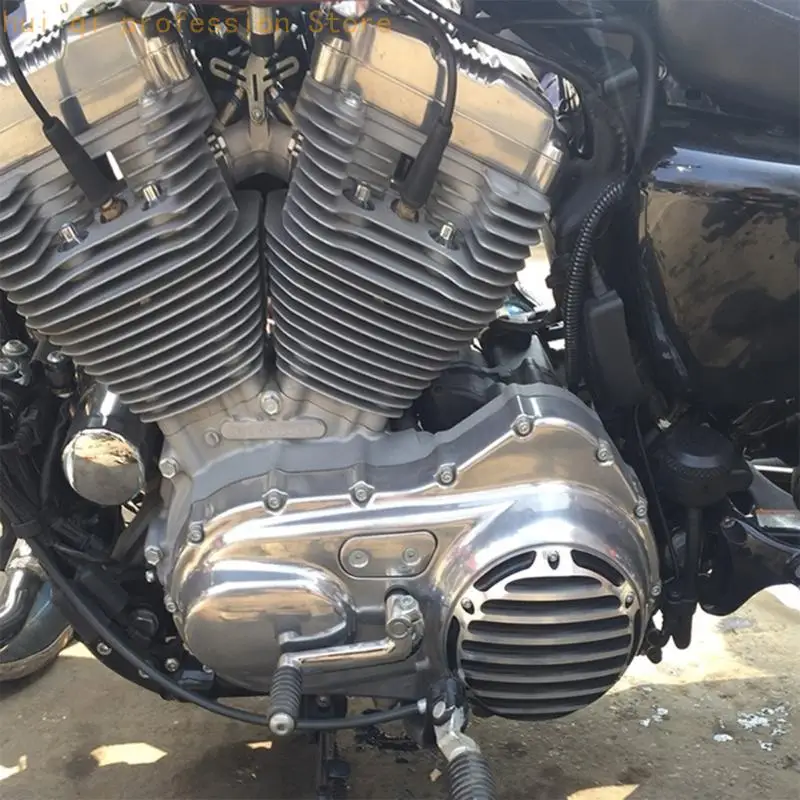 Motorkupplungs-Seitendeckel-Set mit geripptem Metall-Motorrad-Styling-Set für XL883 H8WE – Detail 9