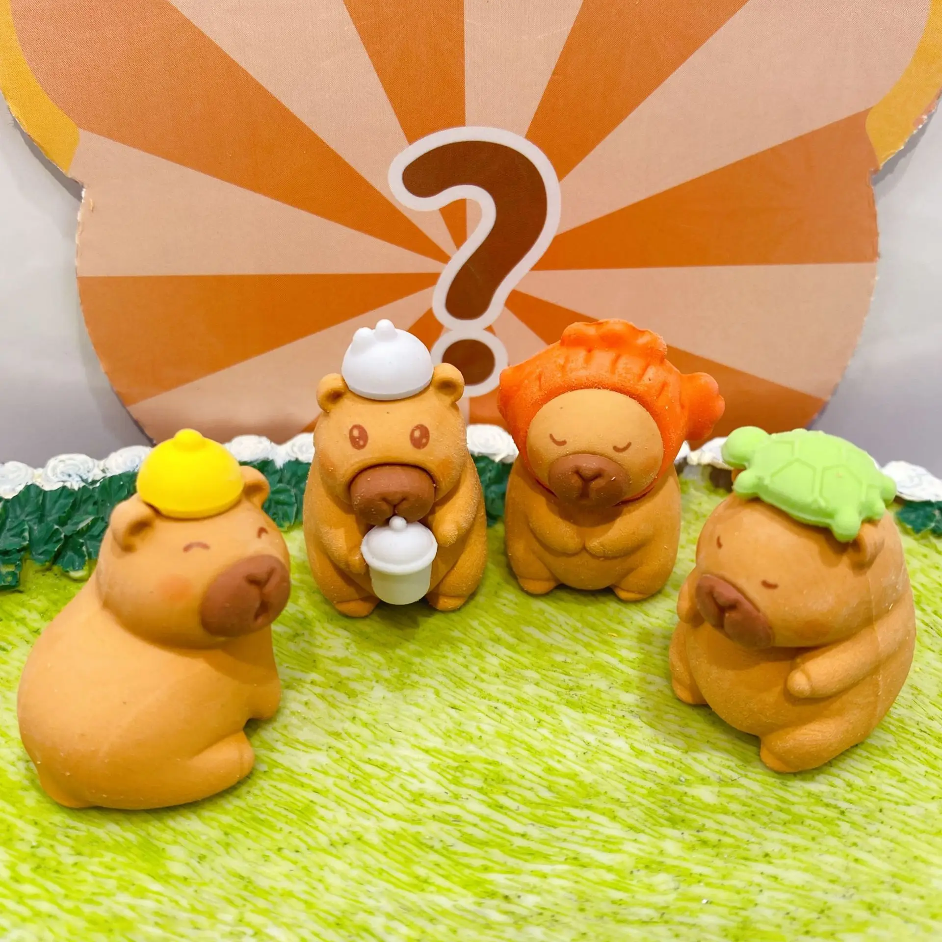 8 Bags Capybara Sharing Pack Eraser Cute Cartoon 3D Can Be Assembled Three-dimensional Eraser 2 Packs