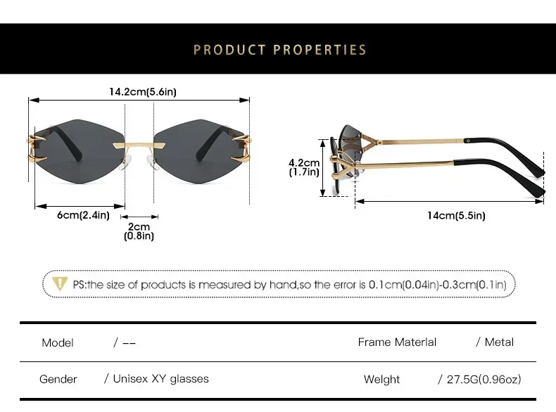 Frameless Hook แว่นตากันแดดอินเทรนด์สแควร์ผู้หญิงผู้ชาย Retro Sun แว่นตายี่ห้อ Designer แว่นตา UV400 Shades Oculos หญิง Gafas