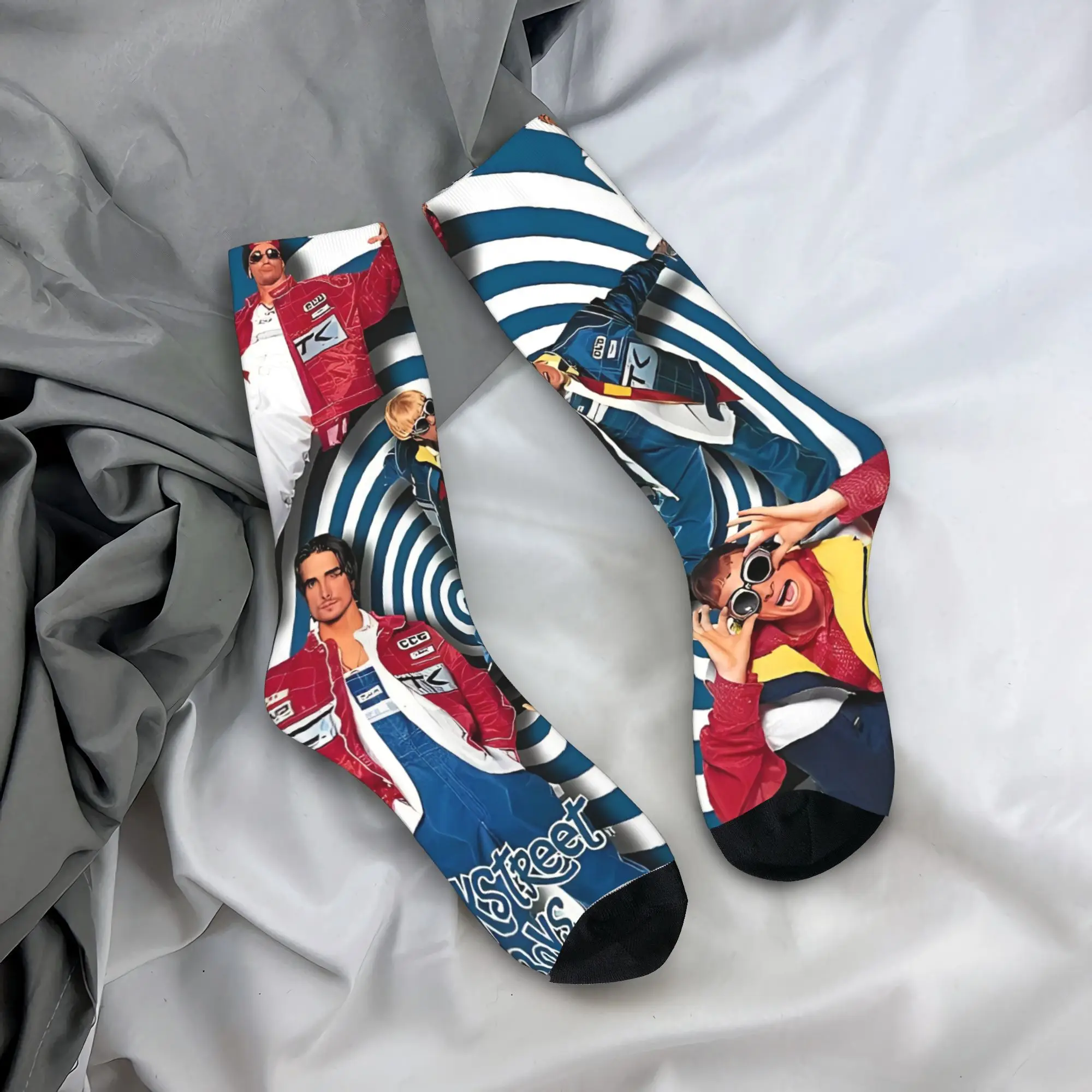 جوارب BSB Backstreet Boys Band جوارب مطبوعة غير قابلة للانزلاق للرجال جوارب متوسطة ناعمة للشتاء ريترو للجري