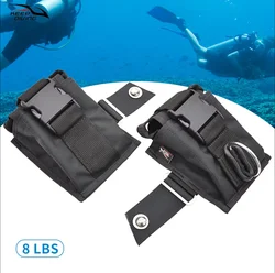 Scuba Diving BCD 8LBS Weight Bag Diving Backplate Storage Bag Weight Belt Lead Pocket With Inner Pocket Professional Accessories