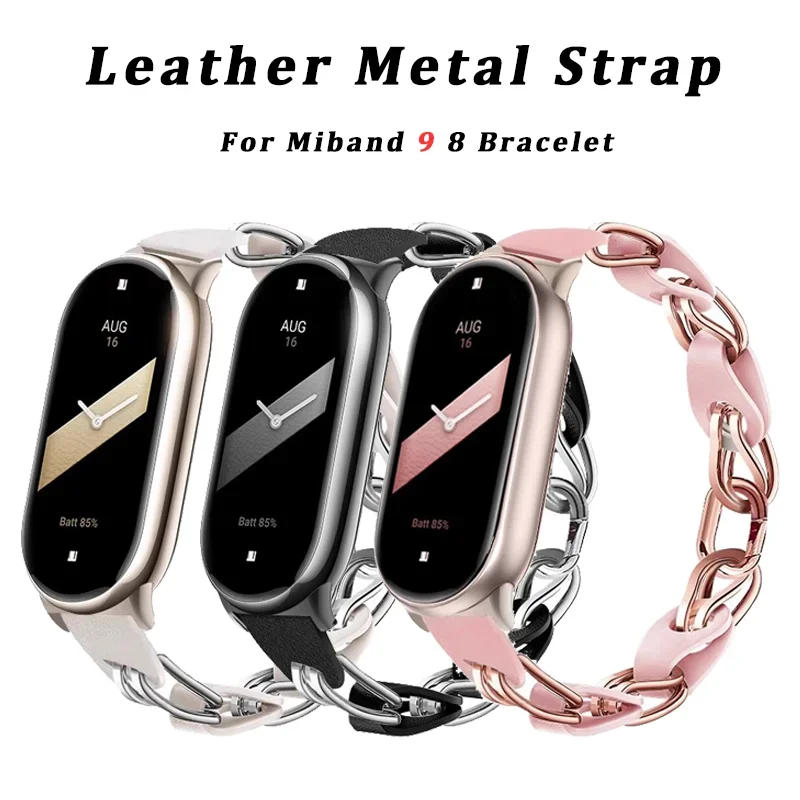 Original Stainless Steel Strap for Xiaomi Mi Band 9 Fashion Style Metal Bracelet for Miband 8 NFC Quick Release Replacement Band