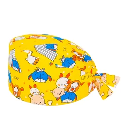 Female male Scrub Caps 100% Cotton Soft Printed Surgical Hats for Unisex Chef Sanitary Dental Working Surgery Cap medical hats