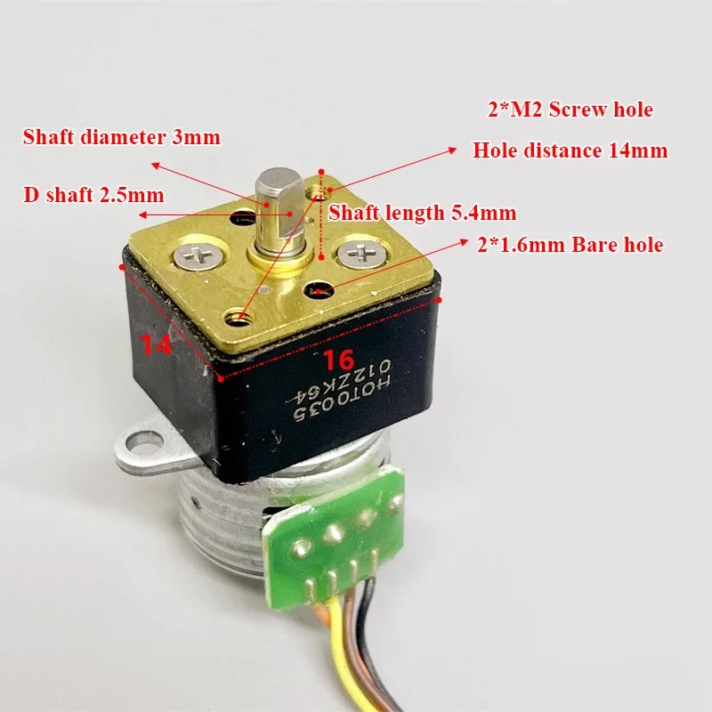 DC 5V 15BY Mini 15MM Gear Stepper Motor Micro 2-Phase 4-Wire Full Metal Gearbox Gear Stepping Motor 18 Degree DIY Robot Monitor