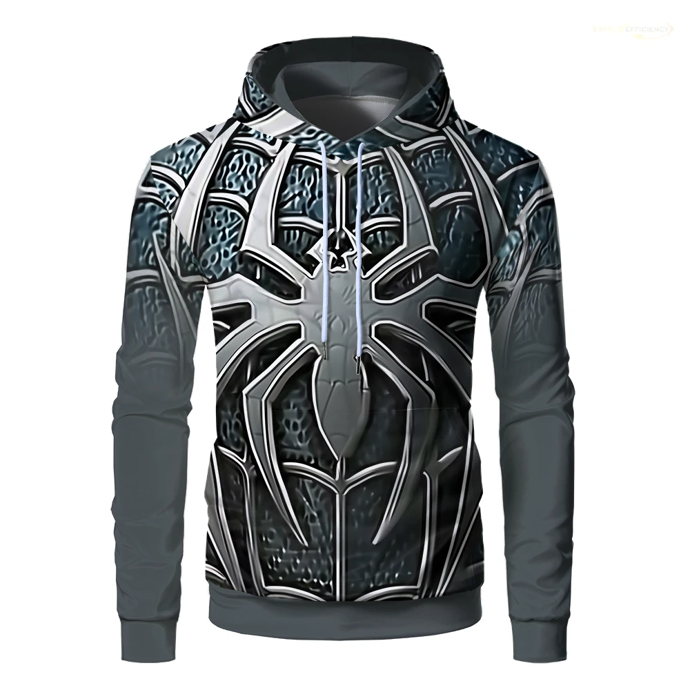 Retro Spider Printed Man Hoodie Autumn Trendy Sports Red Hoodied Sweatshirt Oversized Vintage Araneid Mens Hoodies Top Quality