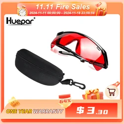 Huepar-gafas de seguridad láser ajustables, lentes de protección con línea cruzada, rotativas, Color Rojo