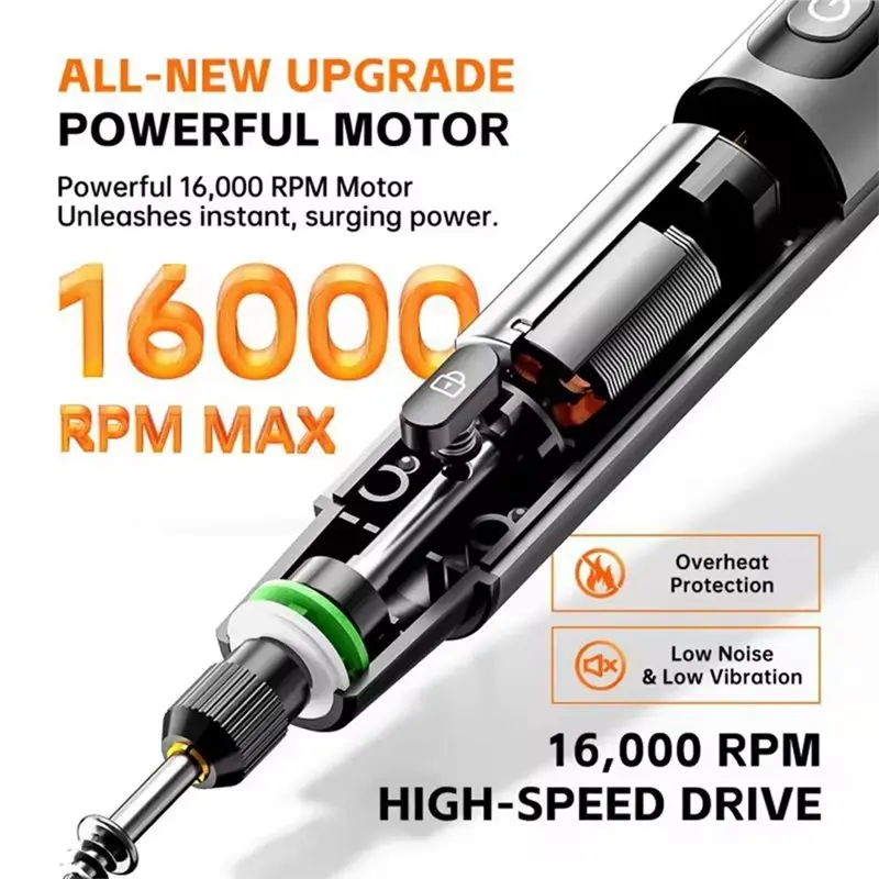FYBL-Wireless Electric Mini Grinder 3.7V 10000-16000R Engraving Pen Cordless Micro Rotary Tool Drill