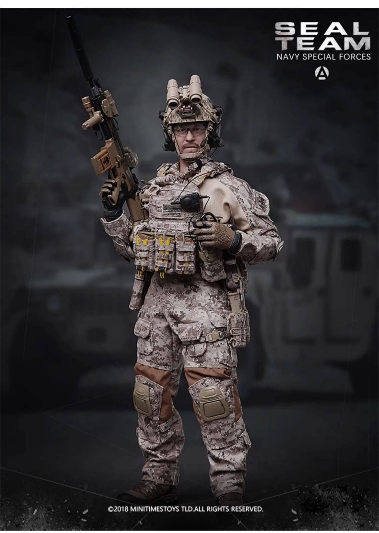 MINITIMES-US SEAL Team Soldier Action Figure, Forças Especiais da Marinha, Estatueta Masculina, Modelo Boneca, Brinquedo Colecionável, 12 ''Conjunto Completo, M012, 1:6