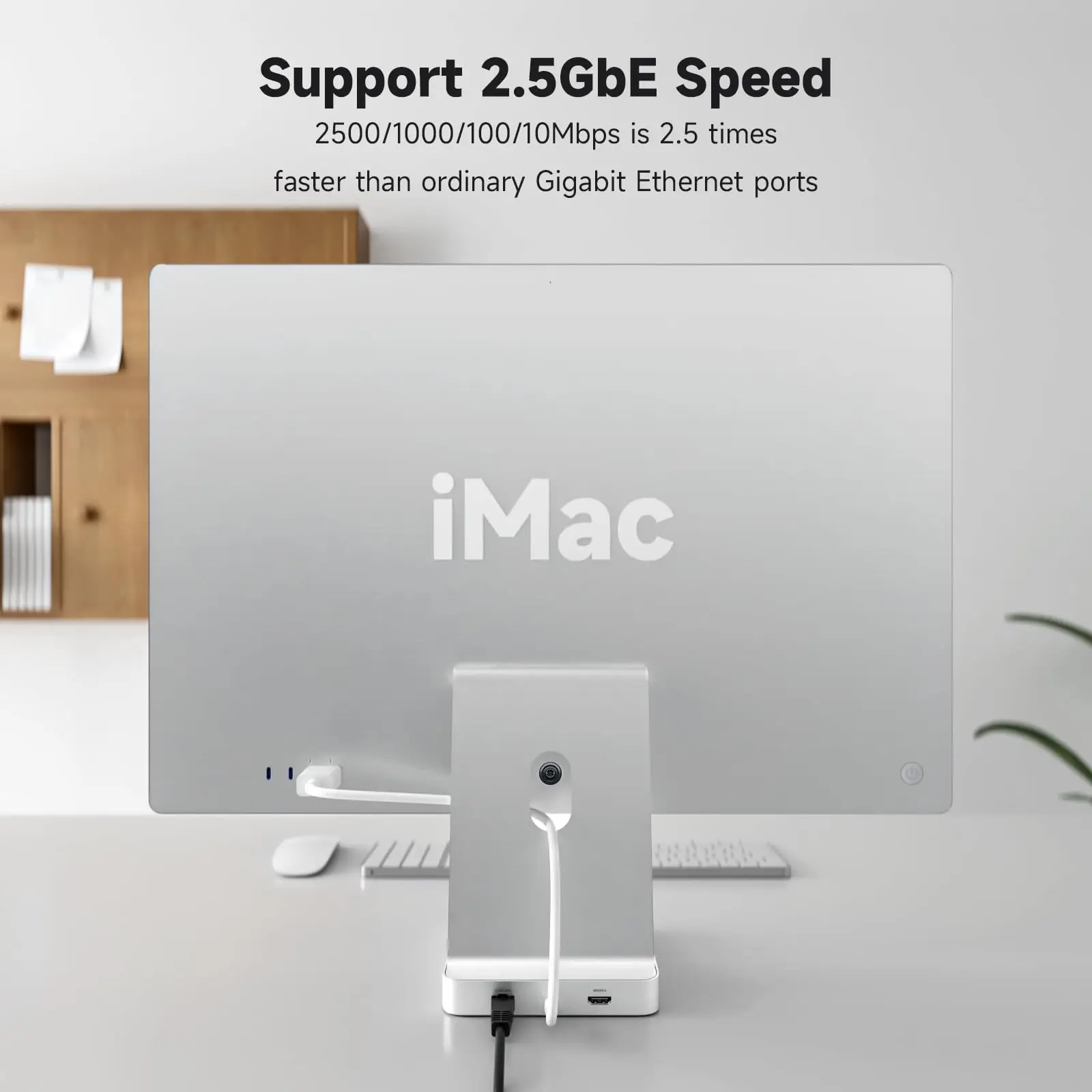 Minisopuru 11 في 1 iMac Hub لـ iMac 24 بوصة M1 M3 M4 مع 4K HDMI 2.5GbE 4TB M.2 SSD Case 10Gbps DATA SD/TF ملحقات iMac