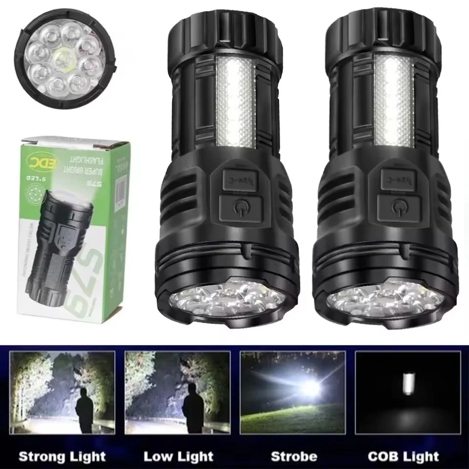 

High Power LED Flashlight USB Rechargeable Magnetic Flashlight COB Waterproof Portable Mini Lighting Lamp Camping Flashlight