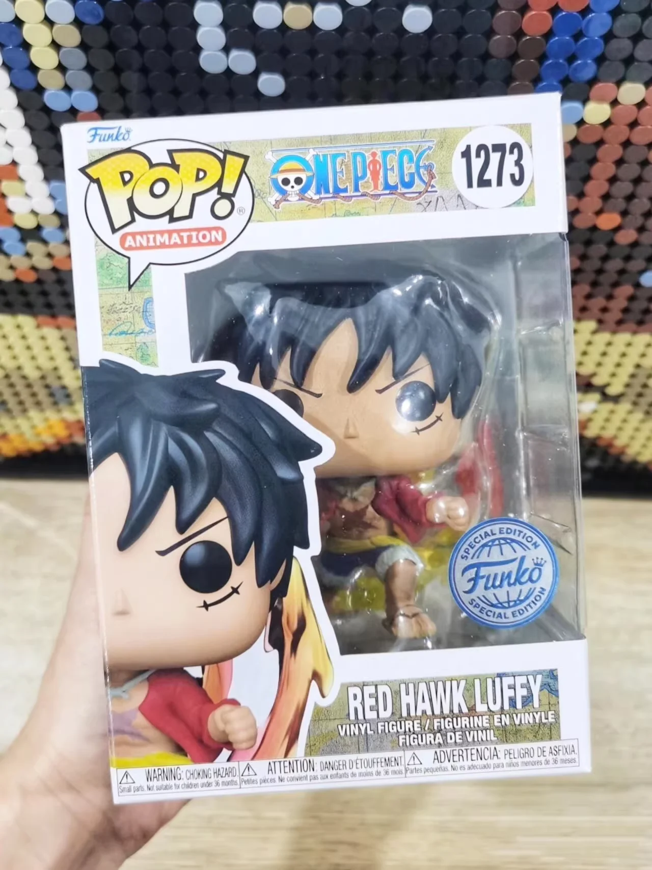 

One Piece Action Figures Red Hawk Luffy Figure #1273 Funko Pop Limited Edition Figurine Collectible Decoration Model Toy Gift