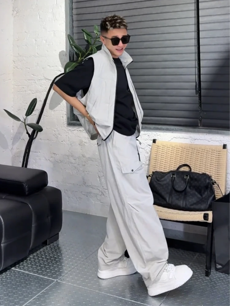2026 New Men's Casual Outdoor Workwear Functional Style Two-Piece Set Summer Trendy Straight Leg Pants Vest Combo