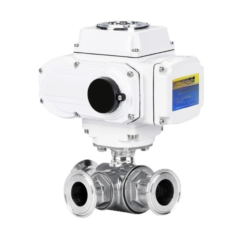 For electric quick-loading three-way ball valve, stainless steel clamp-type quick-connecting T-type L-type switch valve