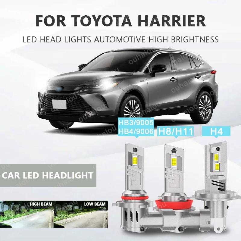 

For TOYOTA Harrier 2PCS H4 H8H11 Light LED Chips Head Lamp HB3(9005) HB4(9006) Fog Lights Bulb Accessories with heat sink