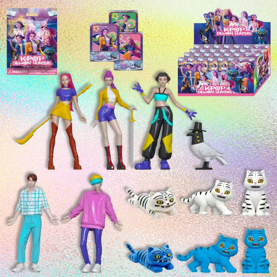 Boîte de chasseurs de démons Anime chasseurs de démons Rumi Mira Zoey tigre jouet décoration de bureau Statues ornement cadeaux de noël pour enfants