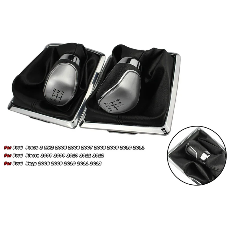 

5/6 Speed Gear Shift Lever & Dust Boot for Ford Focus MK2 -Car Transmission Shifter Knob, Durable Auto Interior Accessories Part