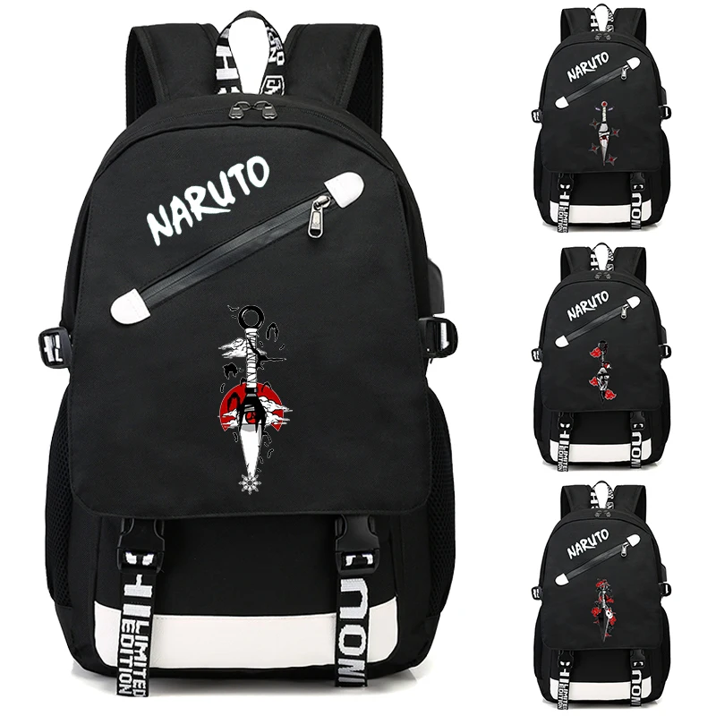 

Cartoon Naruto Backpack Canvas Bookbag Student Teenager Back To School Rucksack Girl Boy Schoolbag Men Usb Anime Travel Knapsack