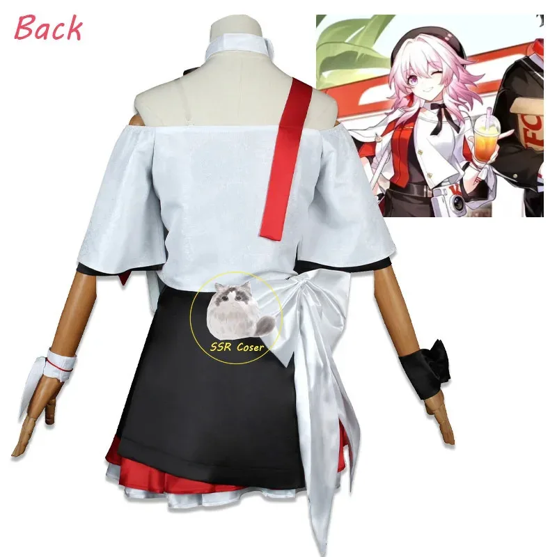 7 مارس تأثيري KFC المشارك العلامة التجارية تأثيري حلي هونكاي ستار السكك الحديدية كرنفال الزي الرسمي فستان شعر مستعار أنيمي هالوين ازياء الرجال لعبة