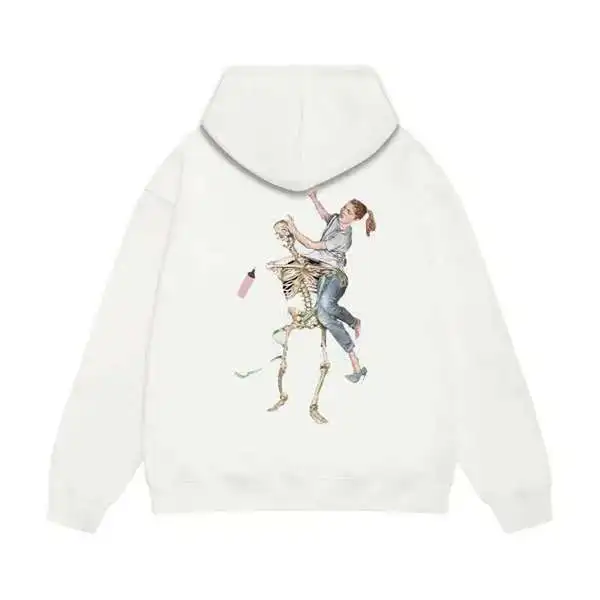 

New High-quality Trendy Skull Horse Printed Hoodie Autumn and Winter Warm and Windproof Men's and Women's Long Sleeves