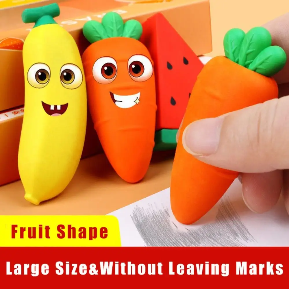 High Quality Fruit Shape Large Fruit Eraser Without Leaving Marks Super Large Block Pencil Eraser Rubber Eraser School Office