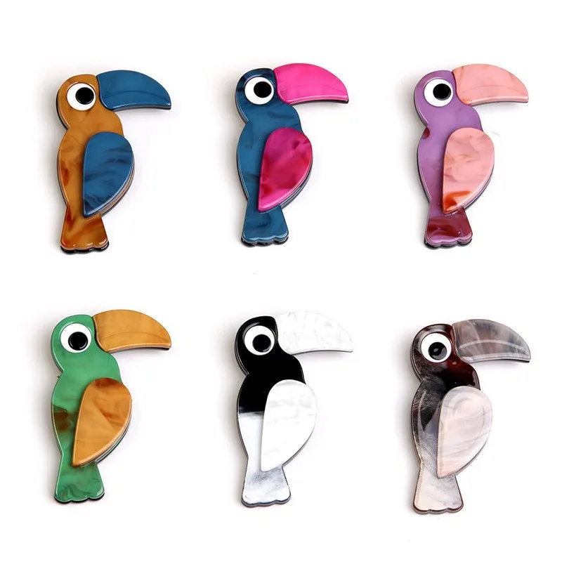 DIY accessories 2026 new light luxury niche high-end bird brooch female, French retro pin handmade acrylic corsage
