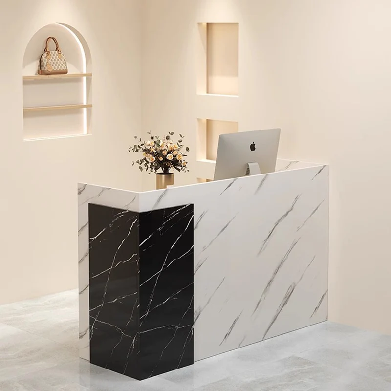 

Beauty Office Reception Desk Counter Decorations Nordic Aesthetic Luxury Reception Desk Counter Trendy Commercial Furniture