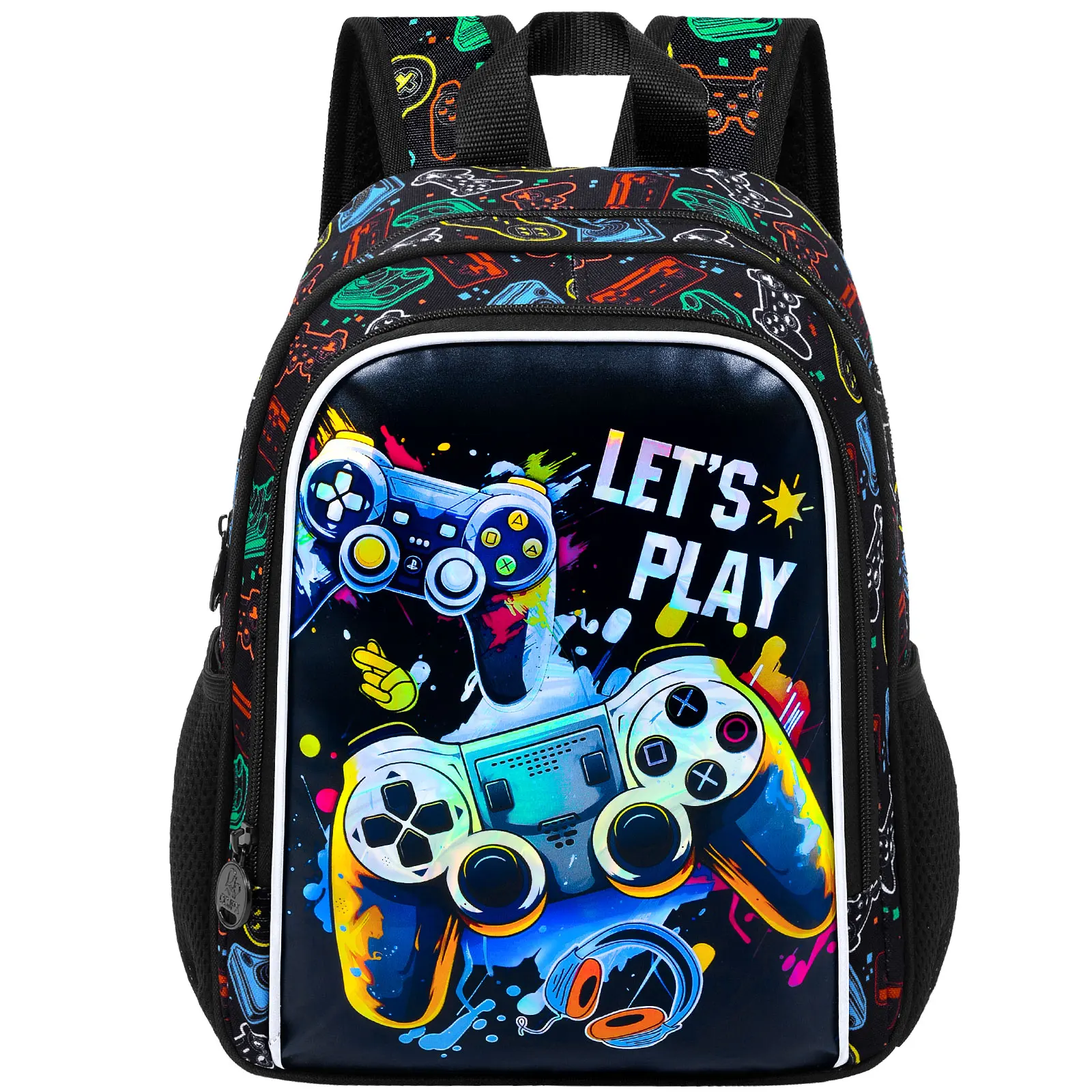 

Backpack for Boys, 13" Toddler Preschool Kids Bookbag, Game Console pattern design Kindergarten Schoolbag
