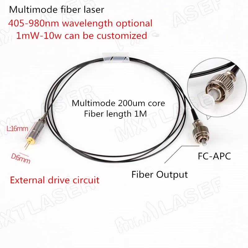 650nm 5MW 10MW 50MW 100MWสีแดงเส้นใยคู่โมดูลเลเซอร์