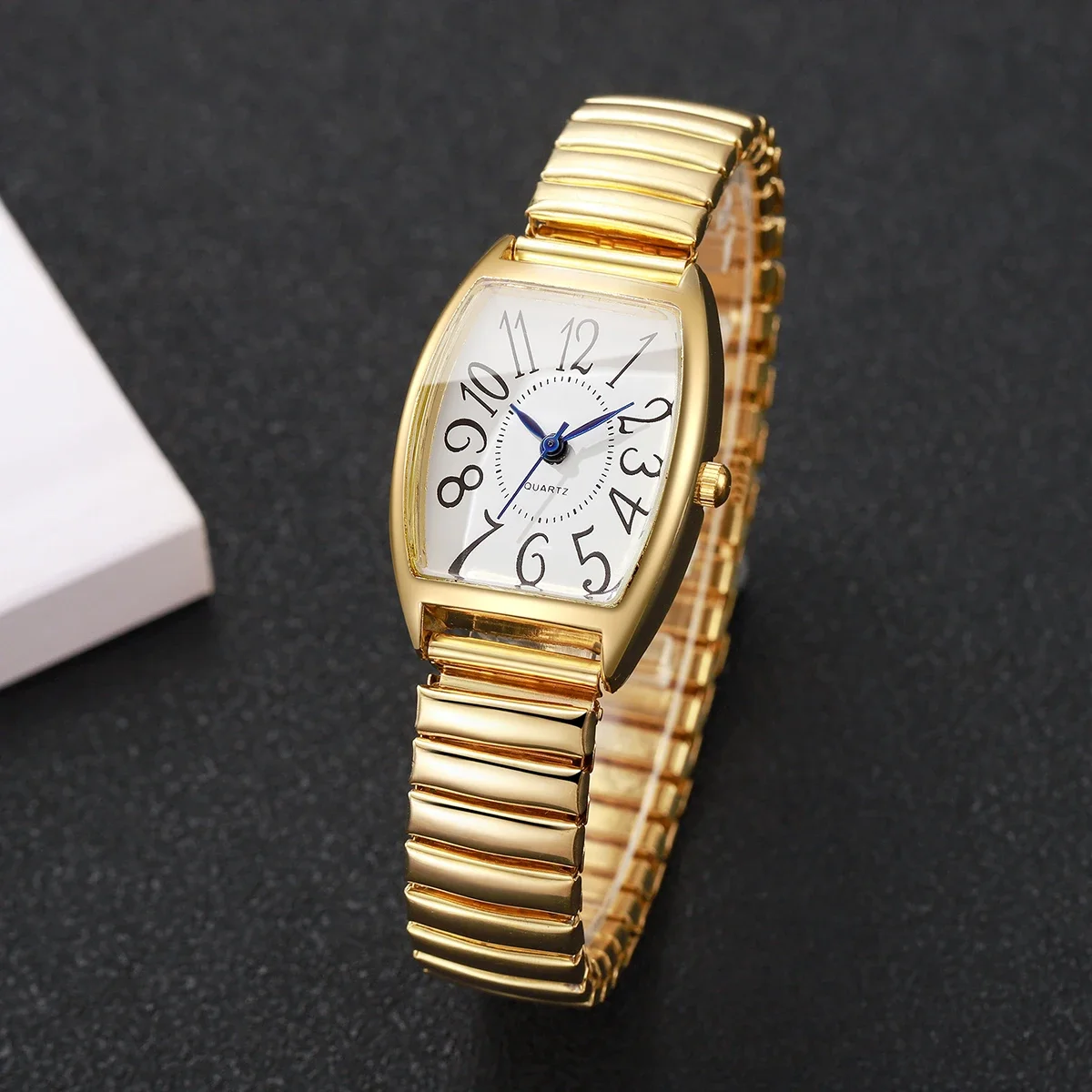 عارضة سبيكة حزام مطاط كوارتز ساعة أزياء المرأة العربية الهاتفي ساعات المعصم للسيدات ساعة Reloj Muje (بدون صندوق)