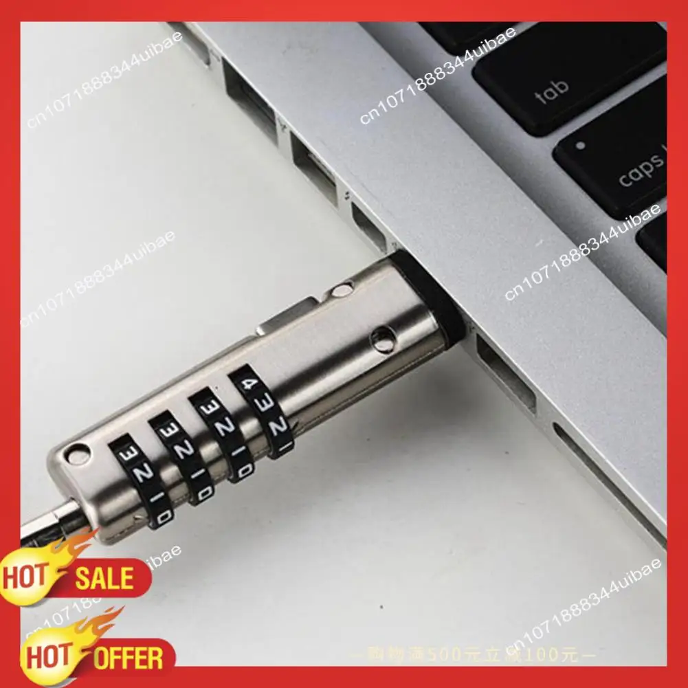 B47C 2 pezzi USB notebook portatile lucchetto a combinazione sicurezza universale USB lucchetto a combinazione a 4 cifre per PC portatile computer