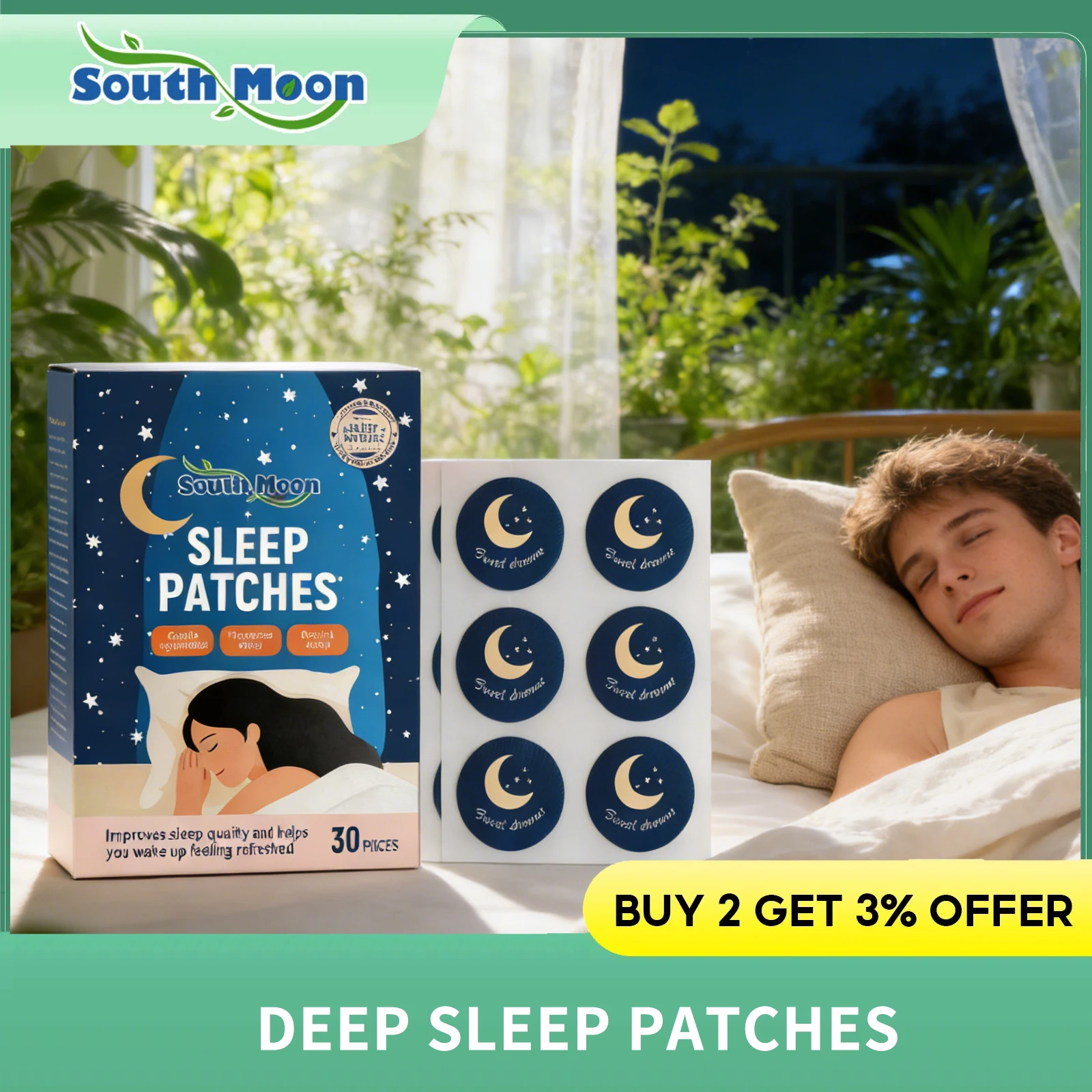 Insomnia Relief Patch Improve Falling Asleep Improve Sleep Quality Cooling Prevent Dryness Anti Aging Anxiety Relief Sleep Patch