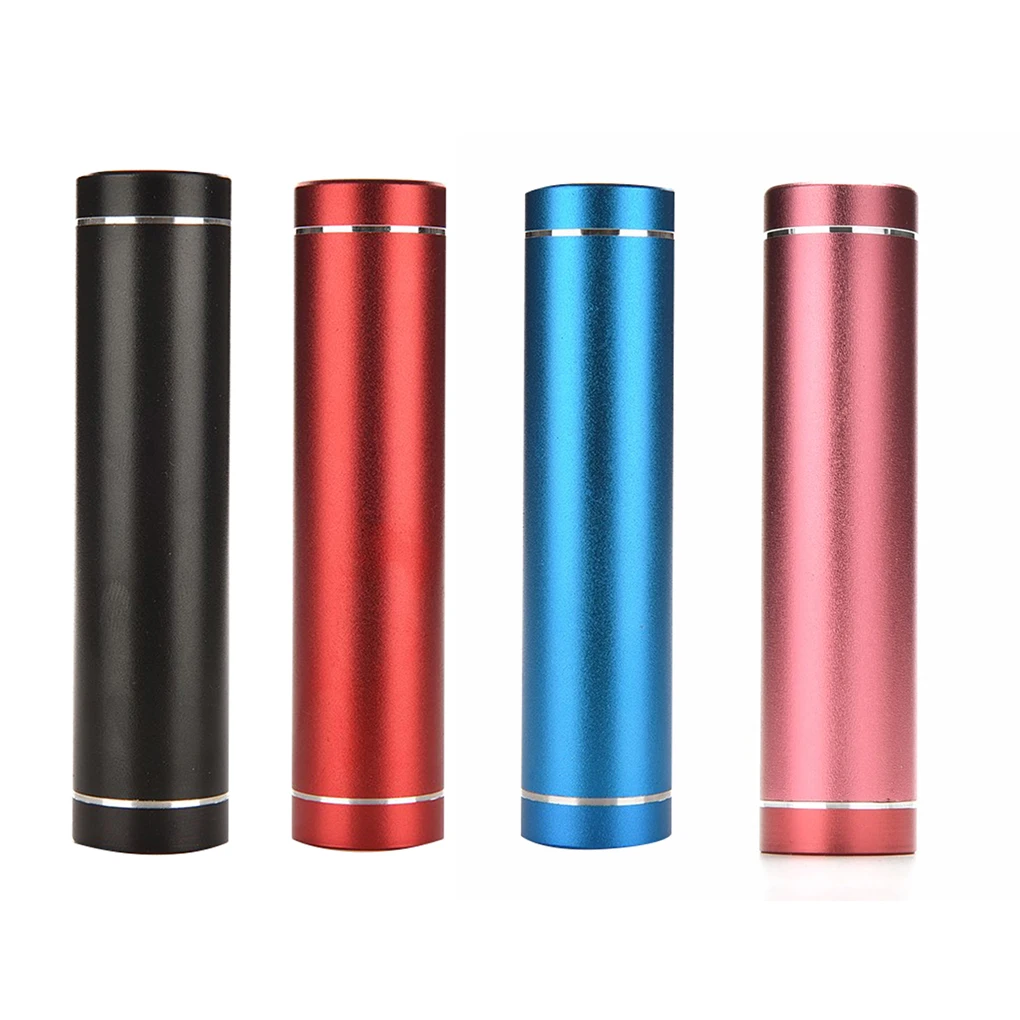 Aluminum Cylindrical Battery Bank Case Multicolor 18650 Battery Charger Universal Box with Charging Port Rose gold