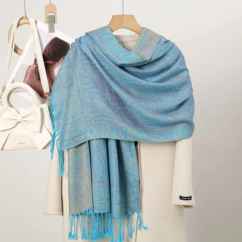 Marchio di lusso Autunno Cashmere Scialle di Pashmina Lady Wrap Sciarpe invernali calde Design Stampa Stole di cotone femminile Sciarpa 2024