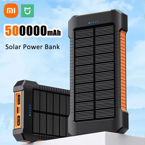 Xiaomi Mijia 500000mah Solar Power Bank Batteria esterna esterna portatile di grande capacità con ricarica super veloce per Huawei Samsung