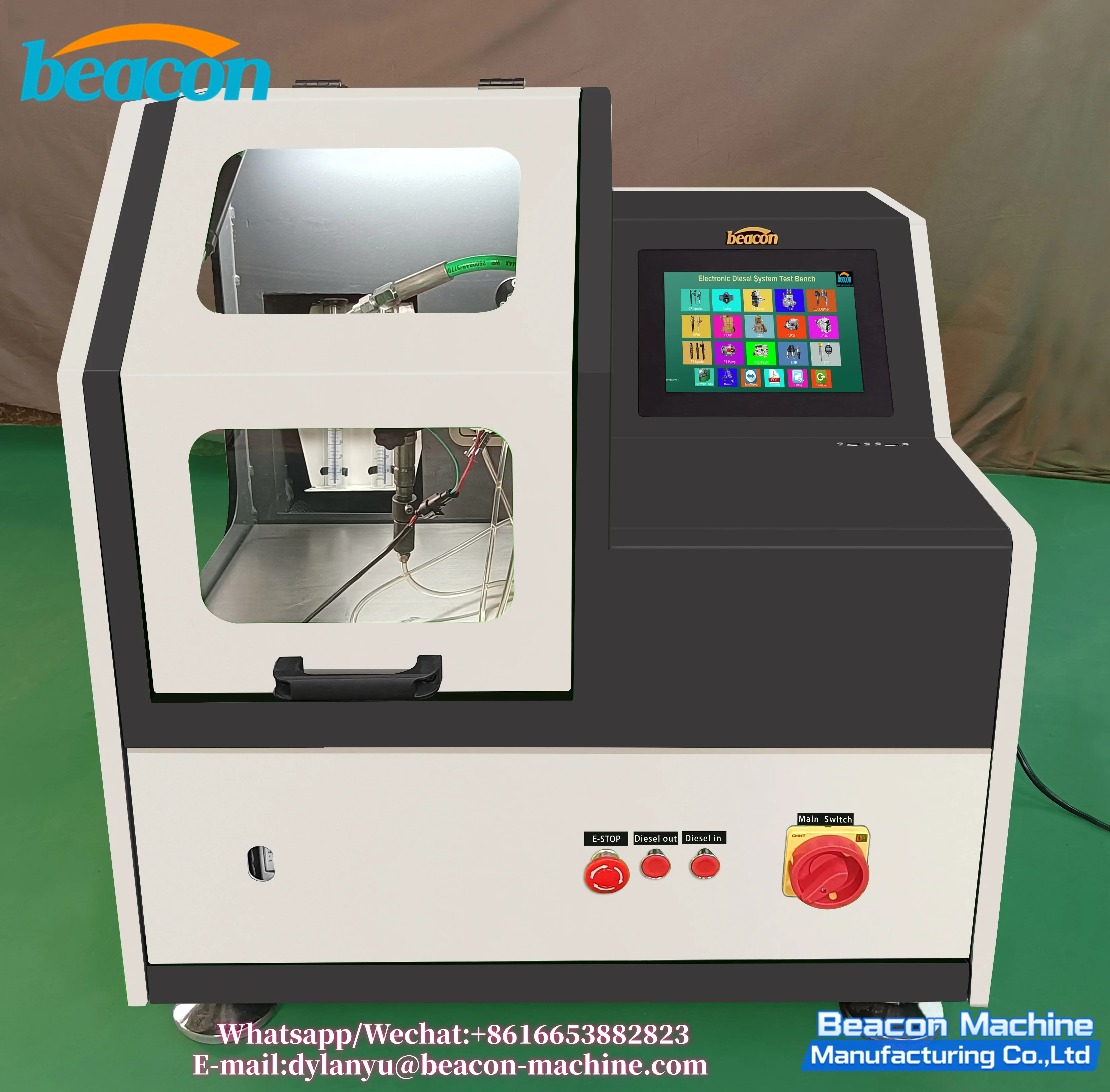EPS208-S Diesel Fuel Injector Calibrator With Flow Sensor and Measuring Cylinder  EPS208 Common Rail Injector Test Bench