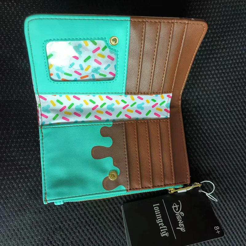 Disney carino Topolino Loungefly portafoglio pochette borsa da donna borsa per carte doppia piega portamonete pacchetto di carte per regali fidanzata