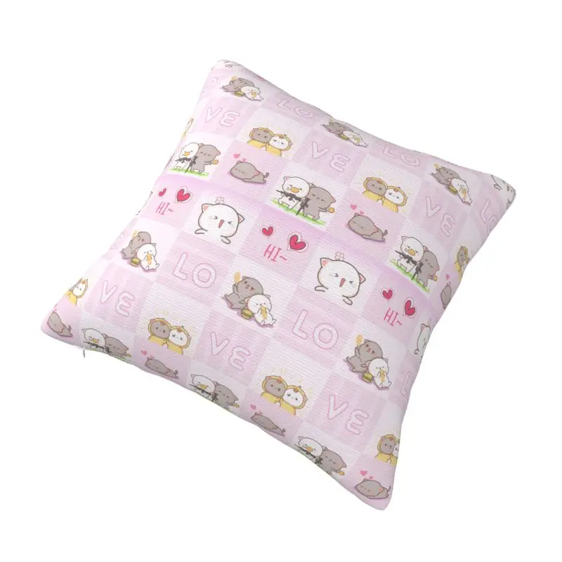 Custom Peach And Goma Mochi Cat Fall In Love Luxury Throw Pillow Covers Car Cushion