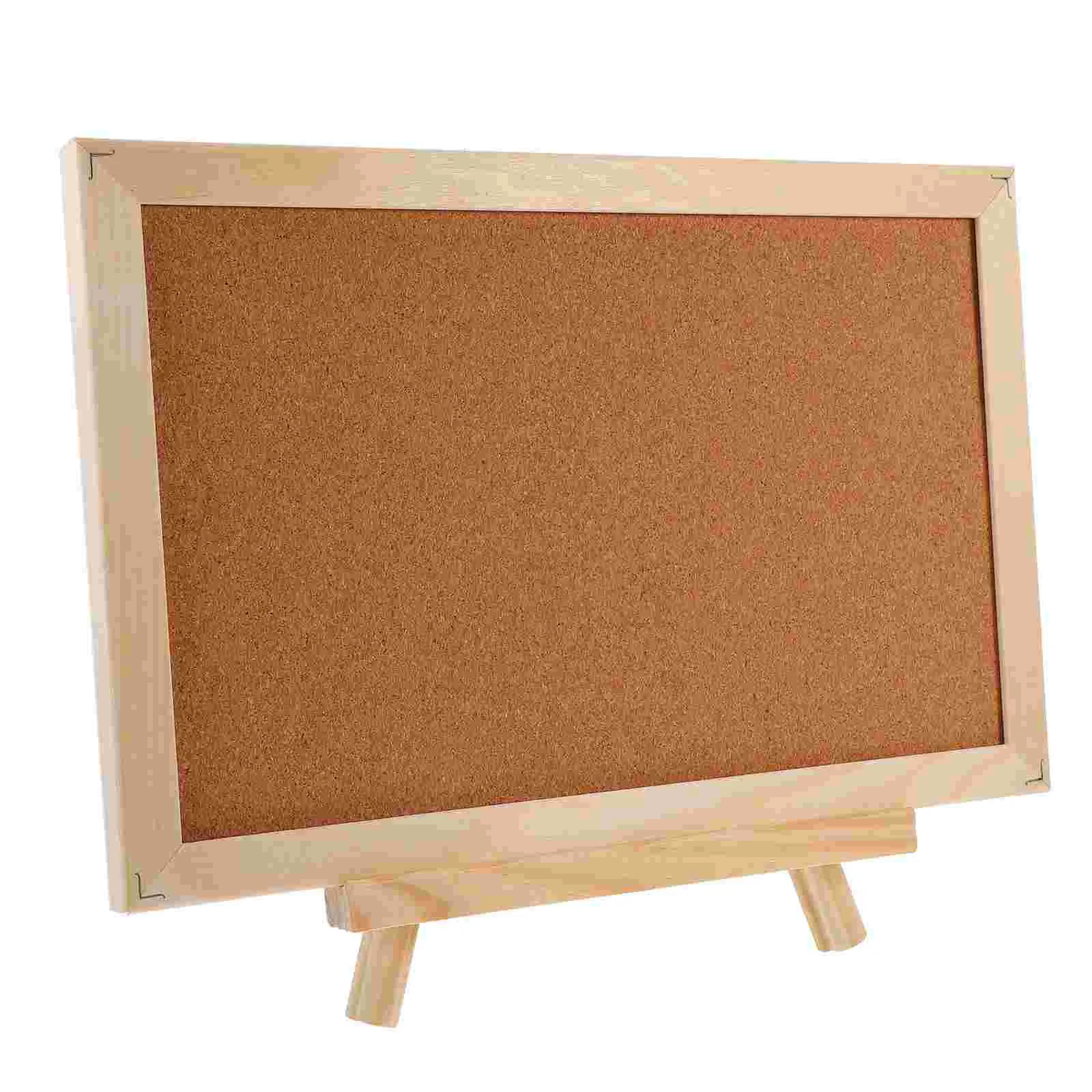 Cork Board Wooden Frame Message Office Small Monitor Stand Corkboards Pine Display with Home