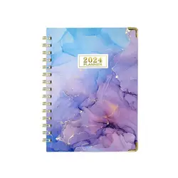 2024 Weekly Planner A5 Monthly Planner Appointment Book Spiral Bound From Jan.2024 To Dec.2024 Elastic Closure 16X22Cm/6X9