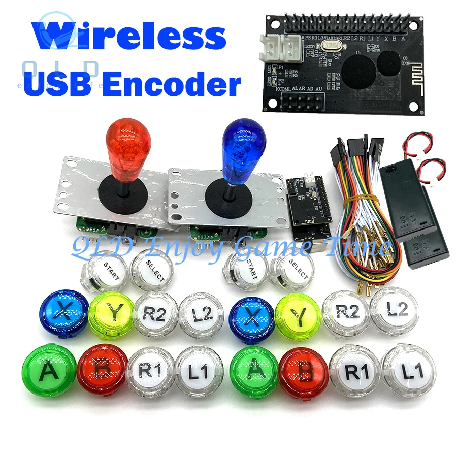 Wireless Arcade Game Controller, Gamepad Copy, SANWA Joystick Button, USB Encoder, PS Stick, DIY Kit for PS3, Android, Raspberry